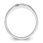 IBGoodman 14k White Gold Men's Polished Satin and Grooved 5-Stone 1/20 Carat AA Quality Diamond Ring - Image 2