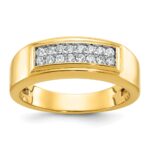 14k IBGoodman Men's Polished 2-Row 1/3 Carat AA Quality Diamond Ring