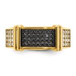 14k IBGoodman Men's 5/8 carat Black and White Diamond Complete Ring - Image 6