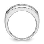 14k White Gold IBGoodman Men's Polished and Grooved Ring Mounting - Image 2