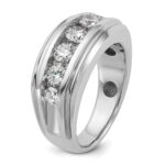 IBGoodman 14k White Gold 1 3/4 carat Lab Grown Diamond VS/SI+ G+ Five Stone Complete Men's Ring - Image 6