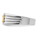 IBGoodman 14k Two-tone Men's Polished and Grooved 5-Stone Ring Mounting - Image 5