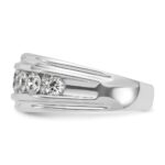 IBGoodman 14k White Gold Men's Polished and Grooved 2 Carat AA Quality Diamond Ring - Image 5