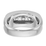IBGoodman 14k White Gold Men's Polished and Grooved 2 Carat AA Quality Diamond Ring - Image 7