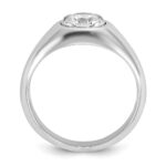 IBGoodman 14k White Gold 1 carat Lab Grown Diamond VS/SI+ G+ Round Complete Men's Ring - Image 2