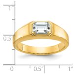 14k IBGoodman Men's Polished Emerald-cut Stone Ring Mounting