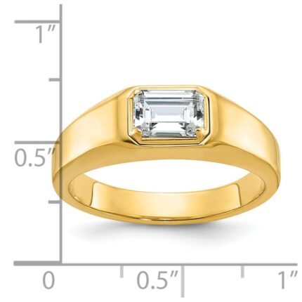 14k IBGoodman Men's Polished Emerald-cut Stone Ring Mounting