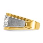 IBGoodman 14k Two-tone Men's Polished and Satin 3-Stone Ring Mounting - Image 3