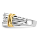 IBGoodman 14k Two-tone Men's Polished and Grooved 5-Stone 1 Carat AA Quality Diamond Ring - Image 3