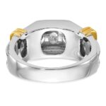 IBGoodman 14k Two-tone Five Stone Polished and Grooved Men's Ring Mounting - Image 7