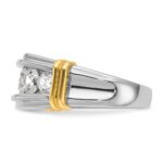 IBGoodman 14k Two-tone Men's Polished and Grooved 5-Stone Ring Mounting - Image 5