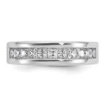 IBGoodman 14k White Gold Men's Polished Square 11-Stone 1 Carat AA Quality Diamond Ring - Image 4