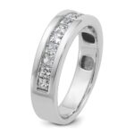 IBGoodman 14k White Gold Men's Polished Square 11-Stone 1 Carat AA Quality Diamond Ring - Image 6