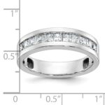 IBGoodman 14k White Gold Men's Polished Square 11-Stone 1 Carat AA Quality Diamond Ring - Image 2
