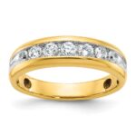 IBGoodman 14k with White Rhodium Men's Polished 1/2 Carat AA Quality Diamond Ring