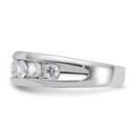 IBGoodman 14k White Gold Polished Seven Stone Men's Ring Mounting - Image 5
