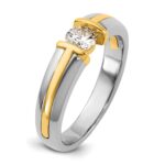 IBGoodman 14k Two-Tone 1/2 carat Lab Grown Diamond VS/SI+ G+ Complete Men's Wedding Band - Image 6