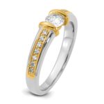 IBGoodman 14k Two-Tone 1/2 carat Lab Grown Diamond VS/SI+ G+ Complete Ladies Wedding Band - Image 6