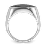 14k White Gold IBGoodman Men's East-West Oval Onyx Complete Ring - Image 2
