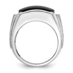 IBGoodman 14k White Gold Men's Polished and Satin Onyx and 1/10 Carat AA Quality Diamond Ring - Image 2