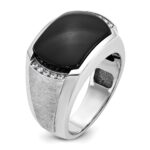 IBGoodman 14k White Gold Men's Polished and Satin Gemstone Ring Mounting - Image 8