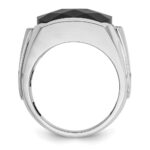 IBGoodman 14k White Gold Men's Polished and Satin Gemstone Ring Mounting - Image 2