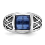 14k White Gold IBGoodman Men's Gemstone Ring Mounting - Image 6