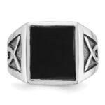 14k White Gold IBGoodman Men's Onyx Ring Mounting - Image 6