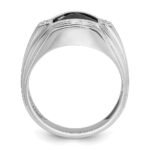 14k White Gold IBGoodman Men's Satin Onyx and Diamond Complete Ring - Image 2