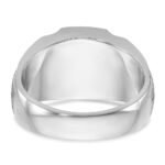 14k White Gold IBGoodman Men's Satin Gemstone and Diamond Ring Mounting - Image 5