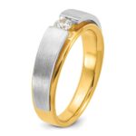 IBGoodman 14k Two-tone 1/15 carat Lab Grown Diamond VS/SI+ G+ Complete Polished and Satin Men's Band - Image 6