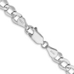 14K White Gold 5.25mm Semi-Solid Curb with Lobster Clasp Chain - Image 3