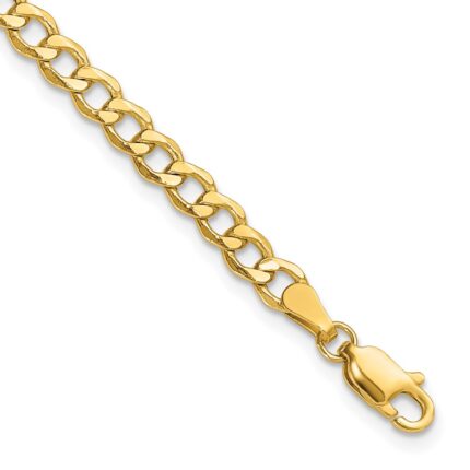 14K 4.3mm Semi-Solid Curb with Lobster Clasp Anklet