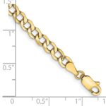 14K 4.3mm Semi-Solid Curb with Lobster Clasp Anklet - Image 3