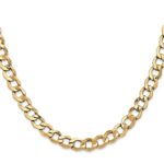 14K 6.5mm Semi-Solid Curb with Lobster Clasp Chain - Image 2