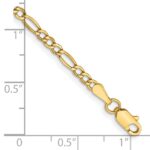 14K 2.5mm Semi-Solid Figaro with Lobster Clasp Anklet - Image 3