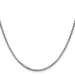 14K White Gold 1.75mm Semi-Solid Round Box with Lobster Clasp Chain - Image 2
