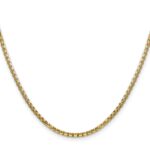 14K 2.45mm Semi-Solid Round Box with Lobster Clasp Chain - Image 2