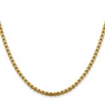 14K 3.6mm Semi-Solid Round Box with Lobster Clasp Chain - Image 2