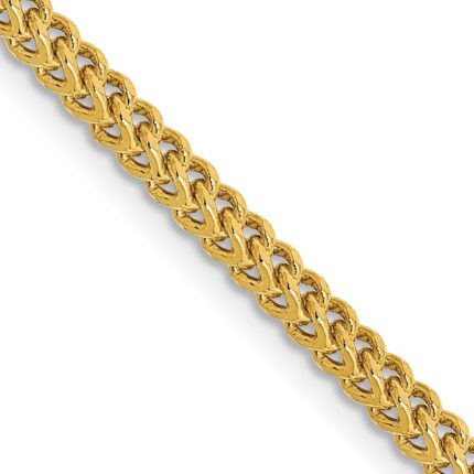 14K 2.2mm Semi-Solid Franco with Lobster Clasp Chain