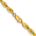 14K 4.25mm Semi Solid Rope with Lobster Clasp Chain - Image 3