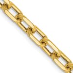 14K 4.9mm Semi-Solid Diamond-cut Open Link Cable with Lobster Clasp Chain