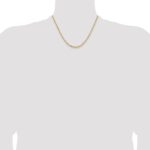 14K Yellow Gold 3mm Semi-Solid Diamond-cut Open Link Cable with Lobster Clasp Chain - Image 4