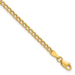 14K 2.85mm Semi-Solid Curb with Lobster Clasp Anklet