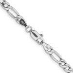 14K White Gold 4.4mm Semi-Solid Figaro with Lobster Clasp Chain - Image 3