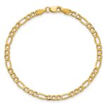 14K 3.5mm Semi-Solid Figaro with Lobster Clasp Anklet - Image 5