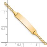 14k Polished Solid Chain/Solid Plate Flat Curb Link 22.5x4.8mm Plate 5.Baby/Child ID Bracelet - Image 3