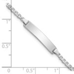 14k White Gold Polished Solid Chain/Solid Plate Flat Curb Link 20x4.2mm Plate Baby/Child ID Bracelet - Image 3