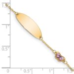 14K Polished Purple Enamel Butterfly and 20x7mm Plate 5.Baby/Child ID Bracelet with 0.Extender - Image 3