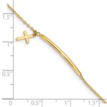 14K Polished Cross Dangle and Bar 5.Baby/Child Bracelet with 0.Extender - Image 3